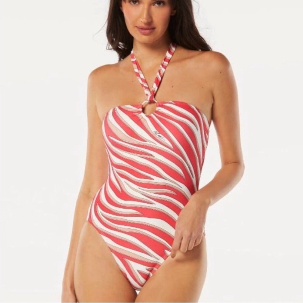 Michael Kors Ring Zebra Bandeau One Piece Swimsuit New w/Tags Never Worn Size 6